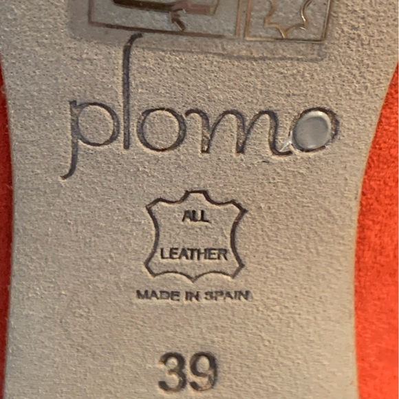Plomo .Red Suede Coral Heels  shoes .Size 39 Style Alfonsa .Made in Spain . - Picture 9 of 9